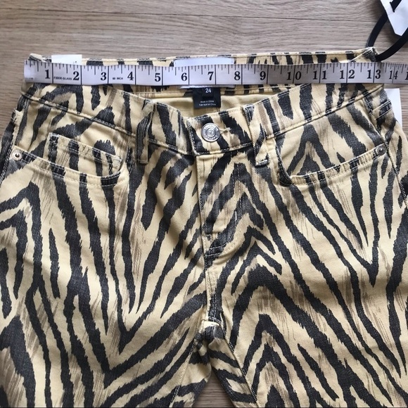 NWT Current/Elliott Zebra Jeans Y2K Street Style Cropped Straight Leg Size 24 - Picture 11 of 17